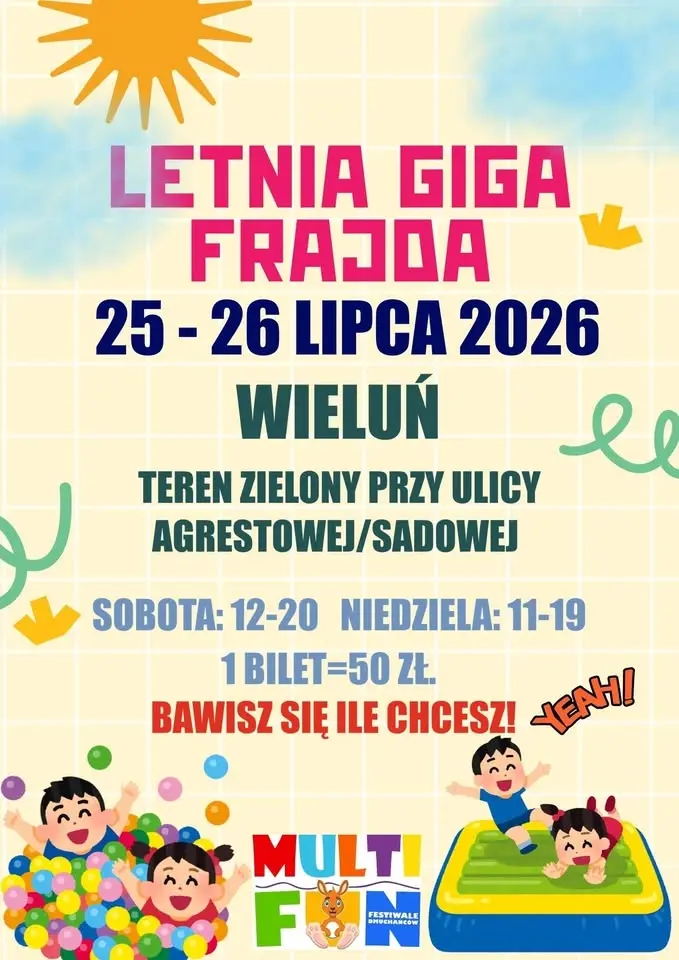 ☀️🚀LETNIA GIGA FRAJDA DLA TWOJEGO DZIECKA W WIELUNIU ☀️🎈