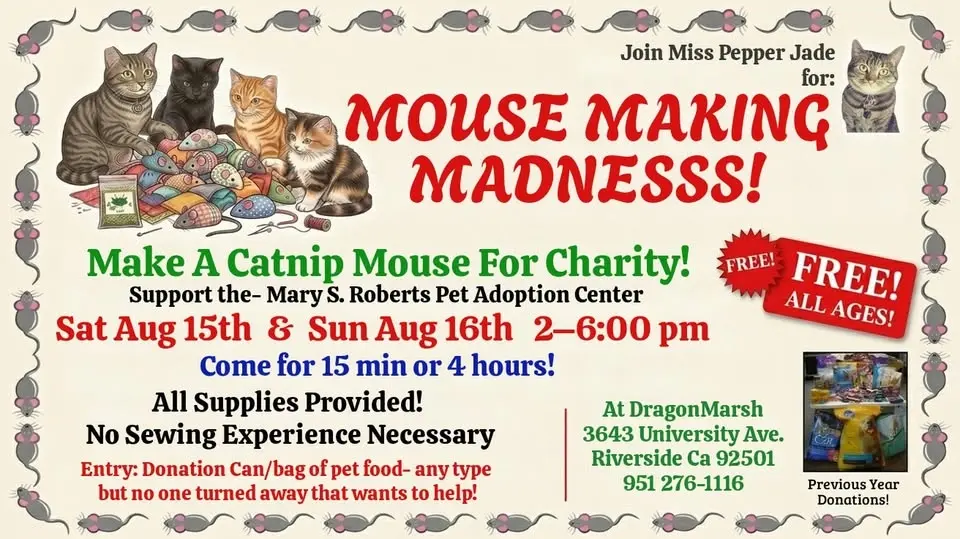 FREE- Mouse Making Madness- Make a Catnip Mouse for Charity!