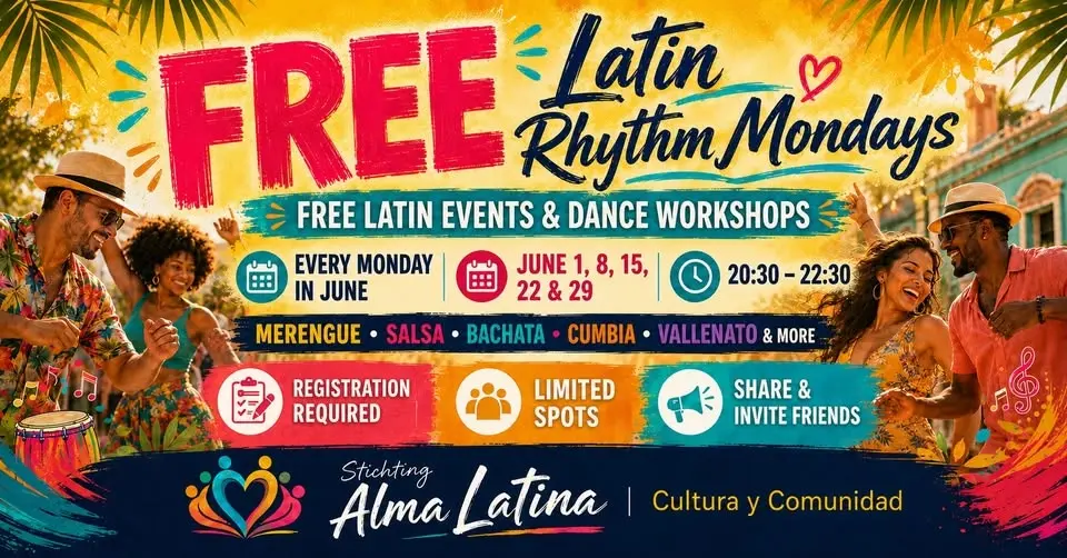 Lunes Latinos Gratis Workshops- Baila-Comparte- Aprende Ritmos Latinos