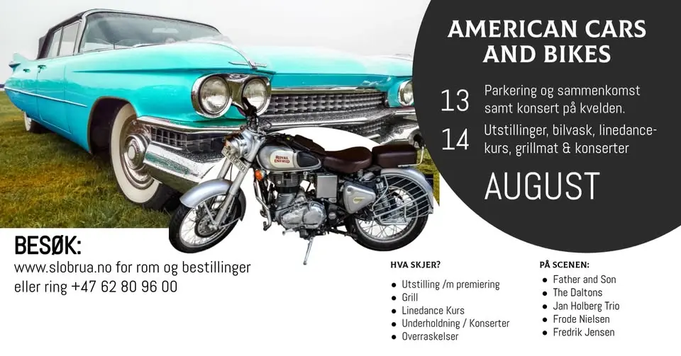 American Cars and Bikes @Slobrua Gjestegård!