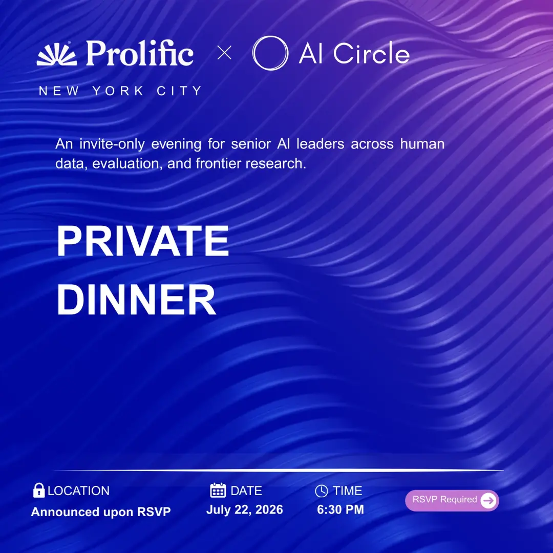 Prolific x AI Circle: Private Frontier Eval Dinner [NYC]