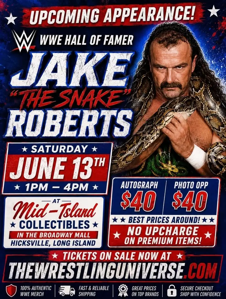 Meet Jake “The Snake” Roberts on June 13th