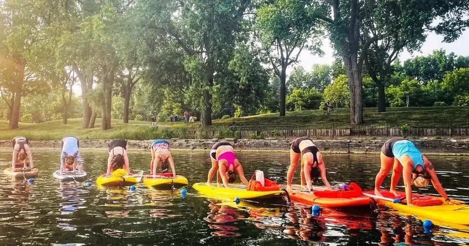 Paddleboard Yoga on Bde Maka Ska