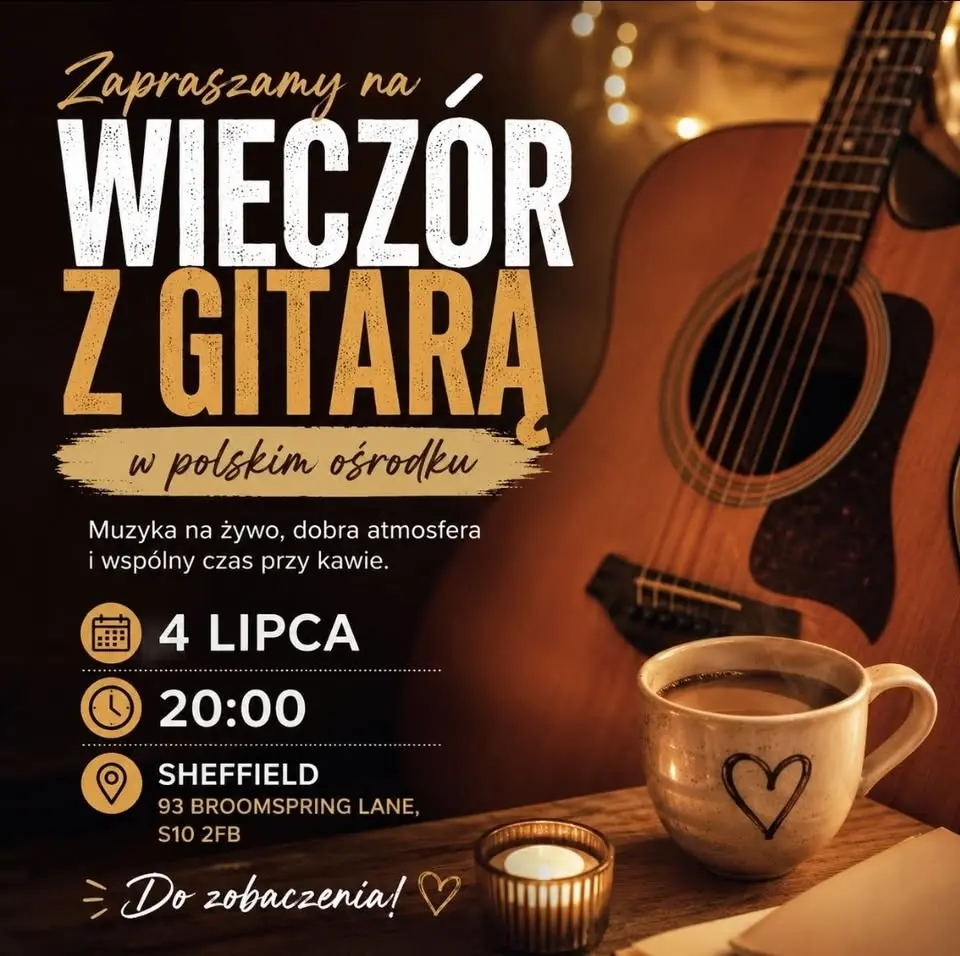 🎸☕ Wieczór z gitarą w Sheffield ✨

