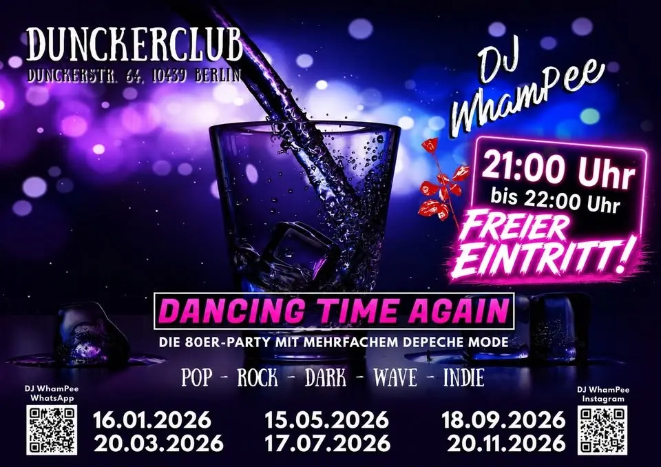 17.07..26 - DJ WhamPee: "DANCING TIME AGAIN" (80's & Depeche Mode)