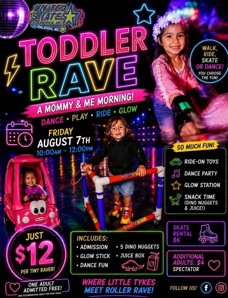 🌈✨ Toddler Rave at United Skates Raleigh🌈✨