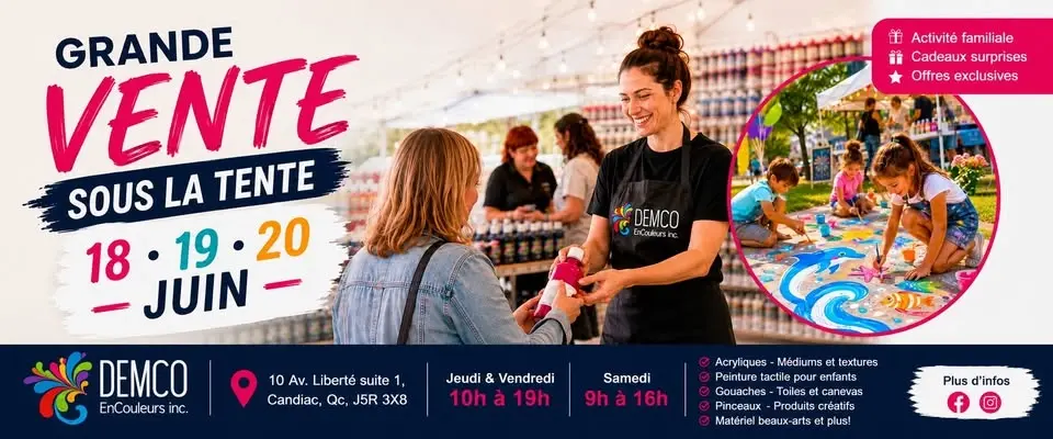 🎪 GRANDE VENTE SOUS LA TENTE — UNE PREMIÈRE CHEZ DEMCO EnCouleurs!