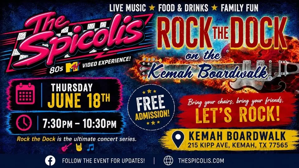 The Spicolis 80s MTV Video Tribute @ Rock the Dock/Kemah Boardwalk