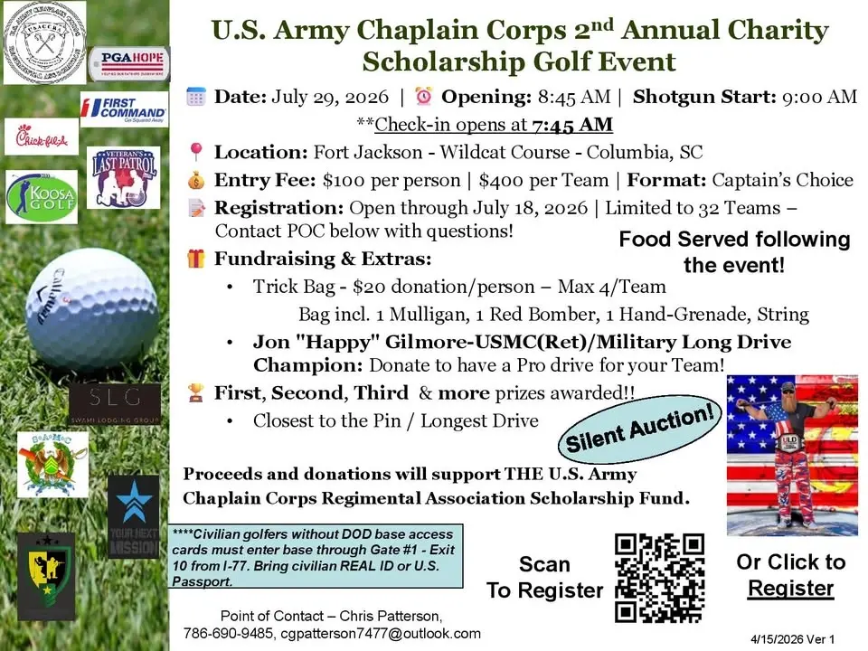 U.S. Army Chaplain Corps 2nd Annual Charity Scholarship Golf Event