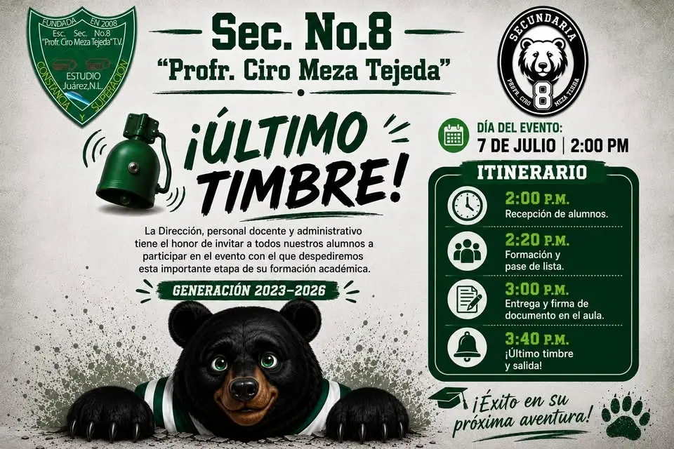 📢 ¡ÚLTIMO TIMBRE! 🎓🐻