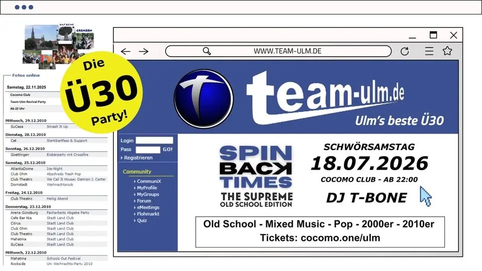 team-ulm Revival | die ü30 party am Schwörsamstag