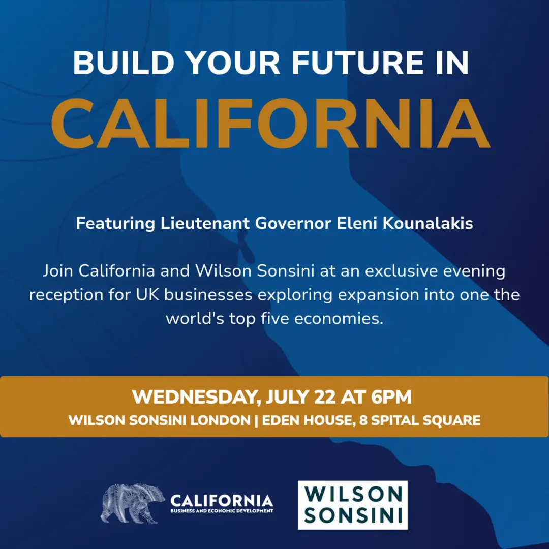 Invest in California Program and Networking Reception