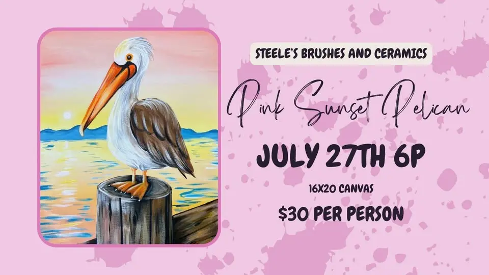 Pink Sunset Pelican