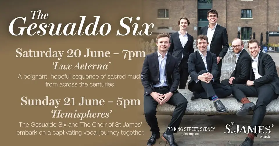 The Gesualdo Six at St James King Street Sydney