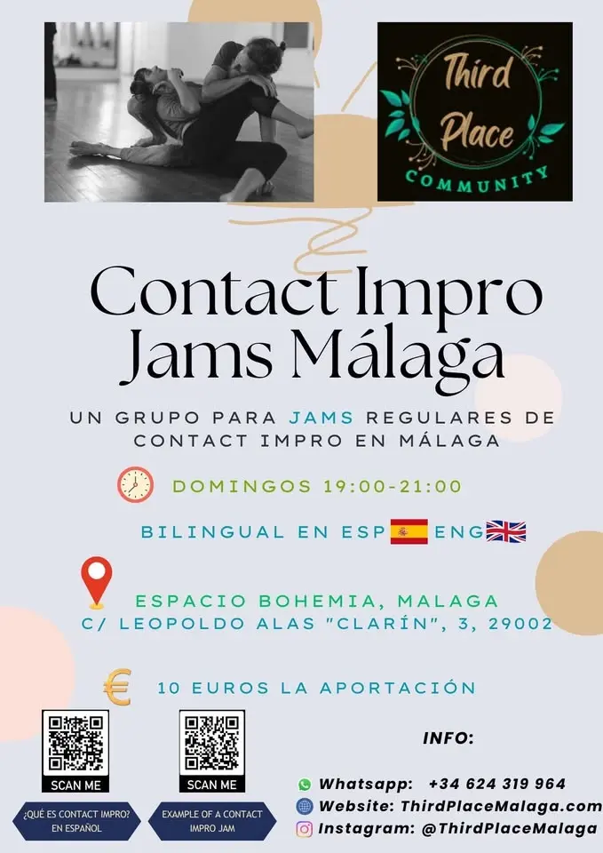 Contact Improvisation in Malaga : dance, movement, connection, awareness, play