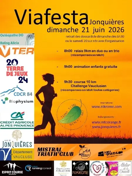 ViaFesta Jonquières (10km / 3x3km / 6+3km / course enfants)