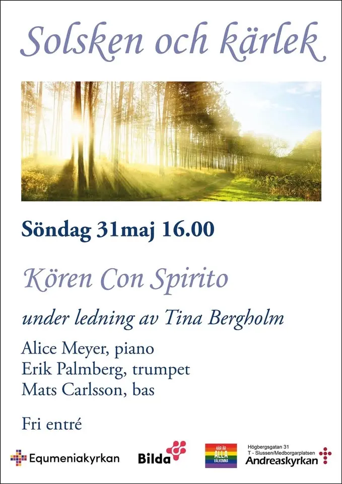 Solsken och kärlek - sommarkonsert med kören Con Spirito
