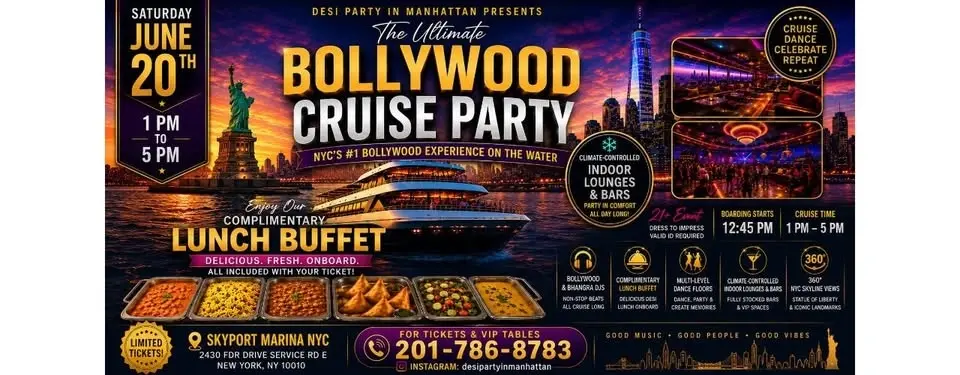 Bollywood Cruise Party Desi Lunch Buffet in New York