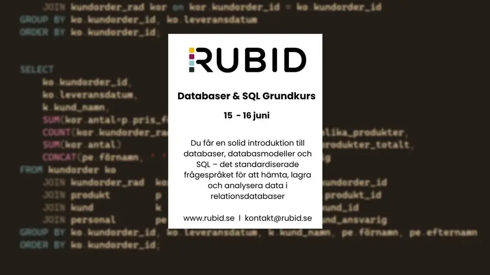 Databaser och SQL Grundkurs