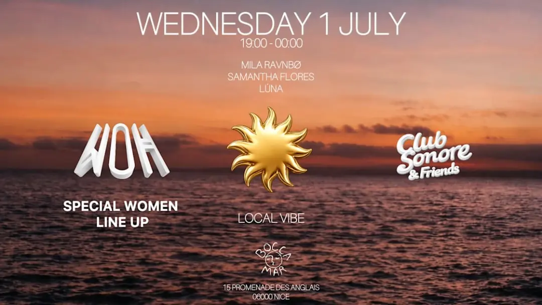 Club Sonore X Woh Paris X Luna & Samantha Flores X Wed 1 Jul