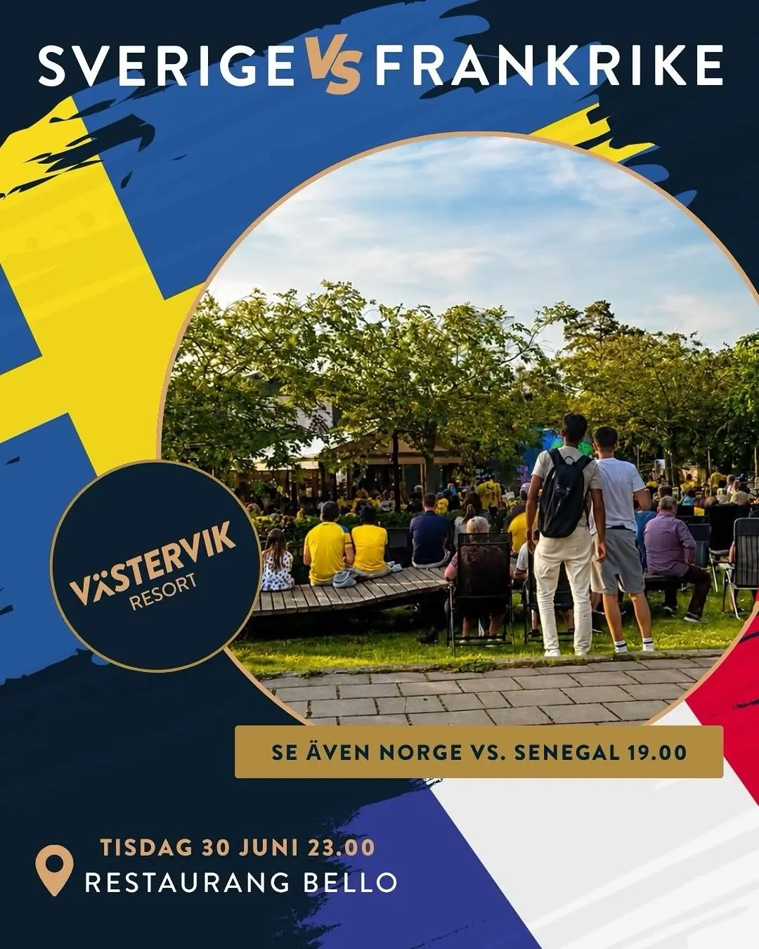 Sverige vs Frankrike – Matchvisning (Åttondelsfinal)