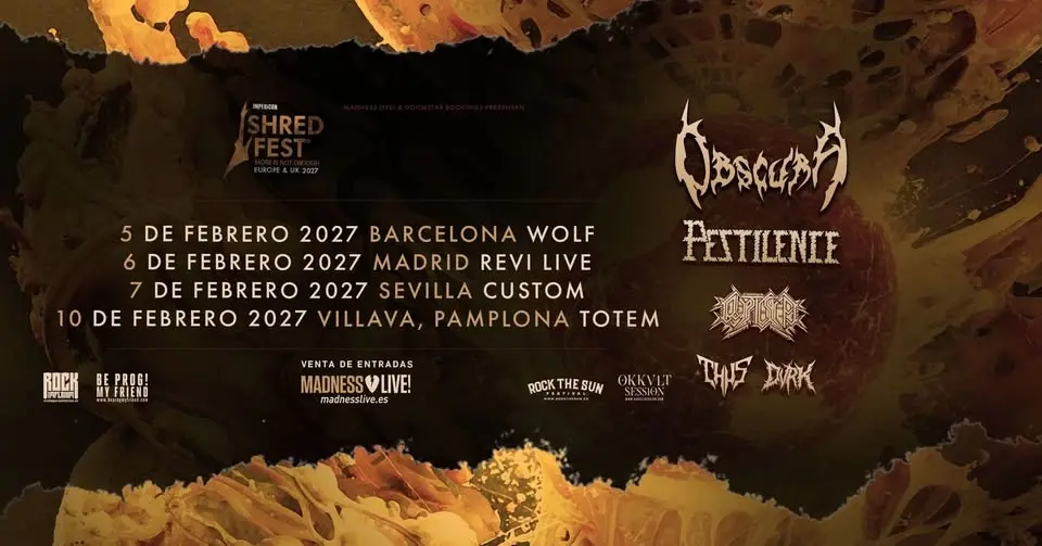 Obscura + Pestilence + Cryptic Shift + Thus + DVRK (Madrid))
