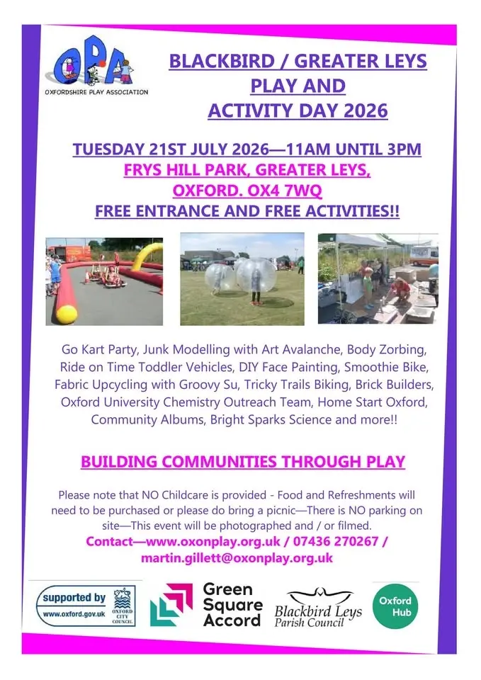 Blackbird / Greater Leys Playday 2026