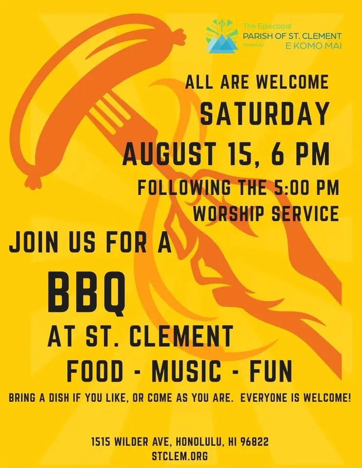 🌺 BBQ at St. Clement – Food, Music & Community! 🌭🎶