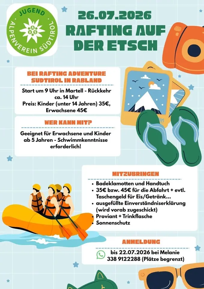 Rafting auf der Etsch 