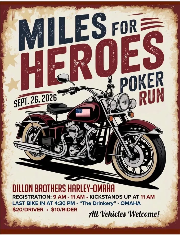 2026 Miles For Heroes Poker Run -Omaha 