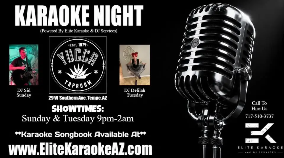 Tuesday Night Karaoke at Yucca Tap Room in Tempe 9p-2a w/DJ Delilah