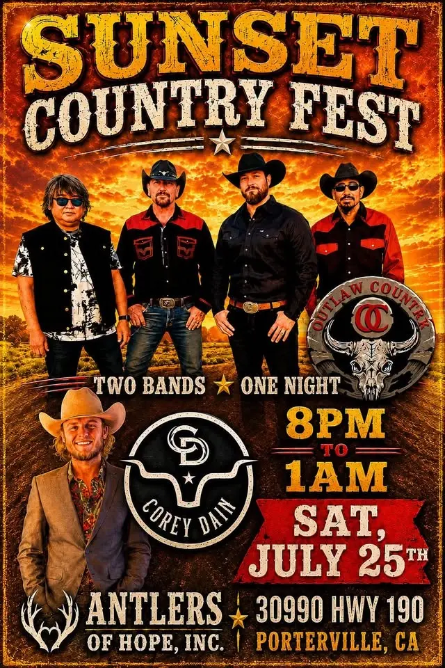 SUNSET COUNTRY FEST - w/Outlaw Country, Corey Dain and Freedom & Fringe at Antlers Porterville