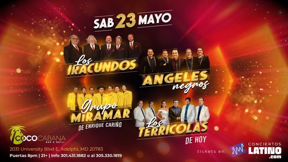 Los Iracundos, Angeles Negros, Miramar y Terricolas en Maryland