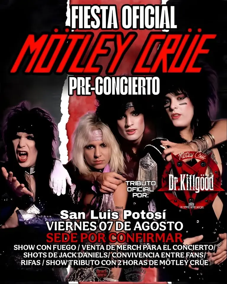 FIESTA OFICIAL PRE-CONCIERTO MÖTLEY CRÜE SLP