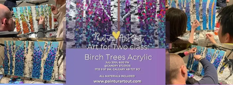 Couples Painting -Birch Trees Acrylic Canopy Art and Wellness Monday, July 20, 2026
