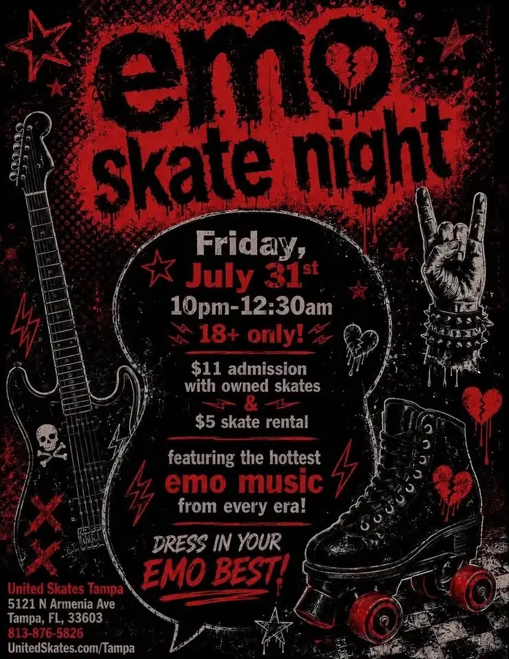 ADULT EMO LATE SKATE