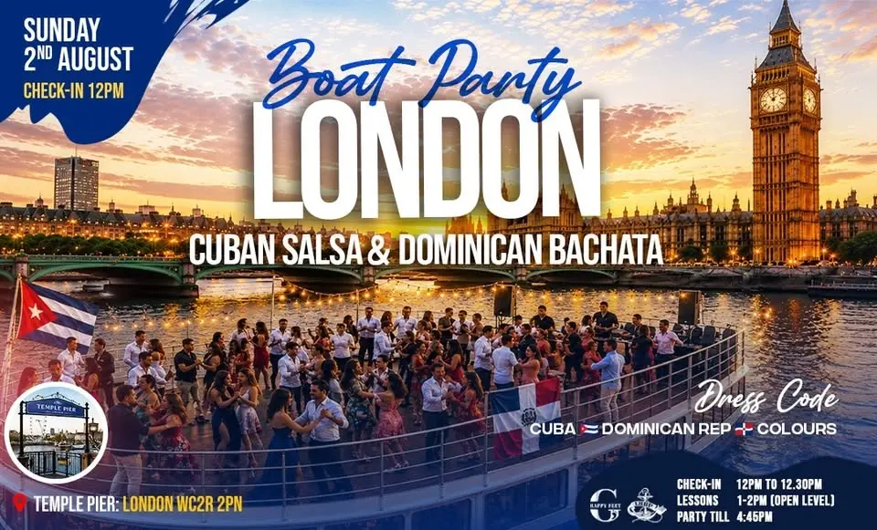 LONDON CUBAN SALSA & DOMINICAN BACHATA BOAT PARTY