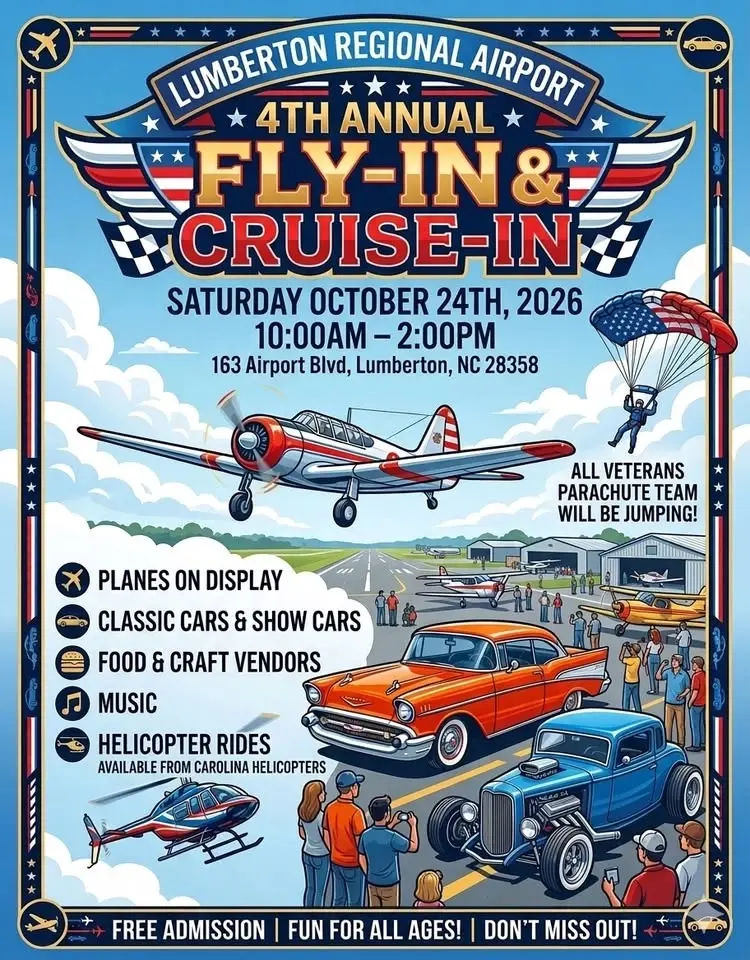 Lumberton Regional Airport’s 4th Annual Fly-In & Cruise-In