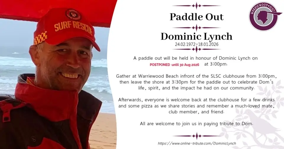 Paddle Out - Dominic Lynch - Club Vice Captain