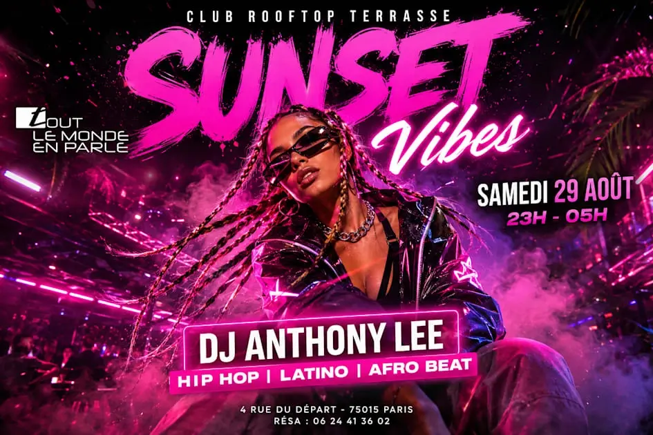 Sunset Vibes Rooftop Club Terrasse Hiphop Afrobeat,Latino