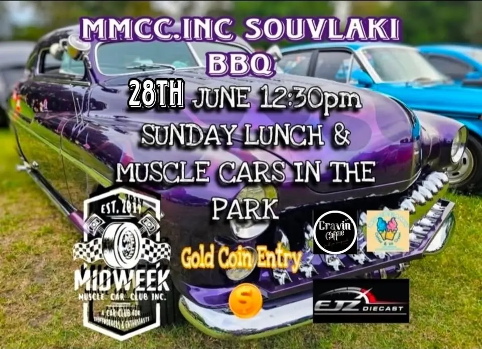 Sunday Lunch, Souvlaki Gyros BBQ & Muscle Cars in the Park, Earlwood.