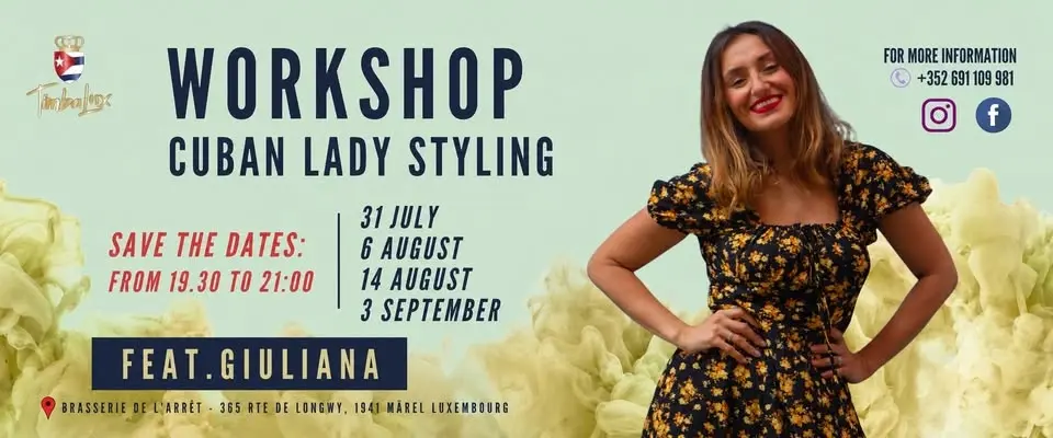 6h de cours intensif de Cuban Lady Styling avec Giuliana (4x1,5h)/Soirée SB avec DJ Ladysalsa
