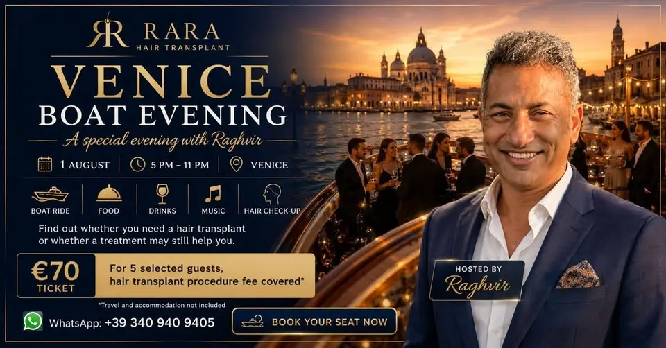 Rara Hair Transplant Venice Boat Evening