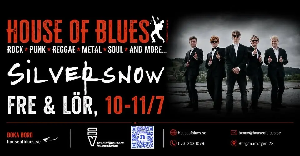 10 & 11/7 House of Blues presenterar coverpartybandet Silversnow