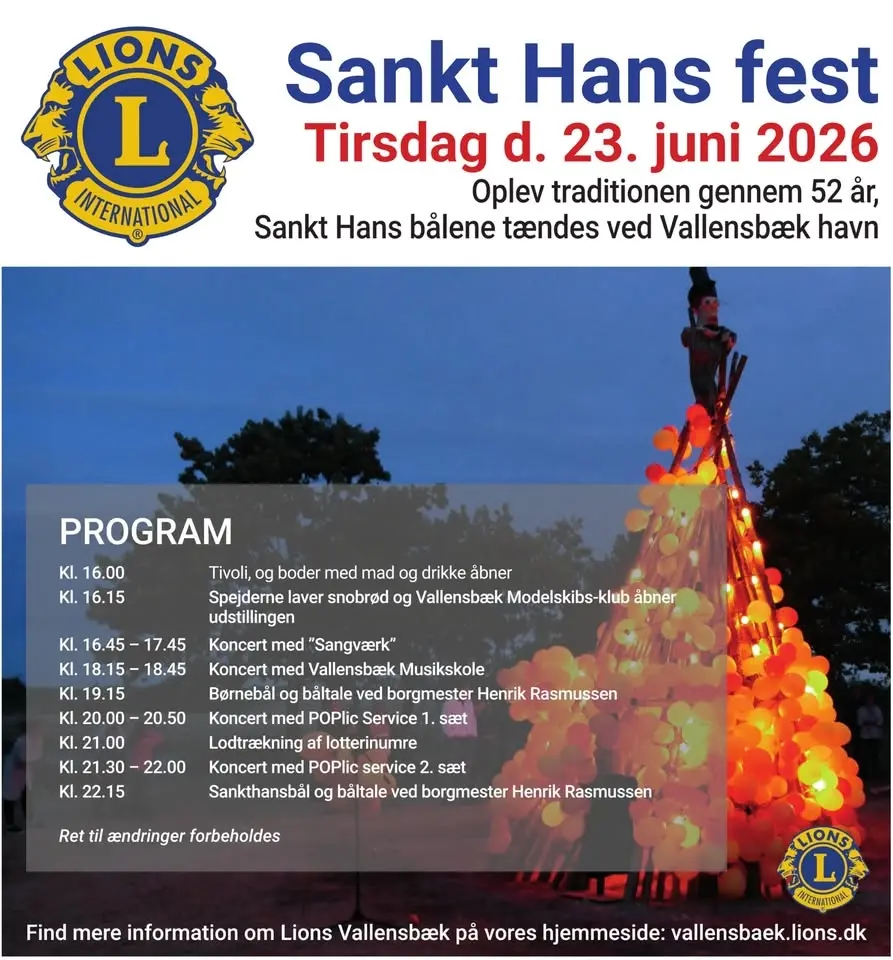 Sankt Hans 2026 ved Vallensbæk havn