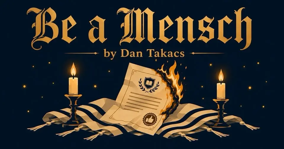 Be a Mensch a new play by Dan Takacs