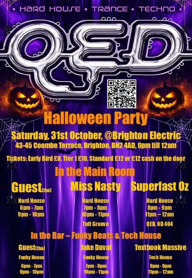 QED's Halloween Party, Hard House, Funky House, Tech House