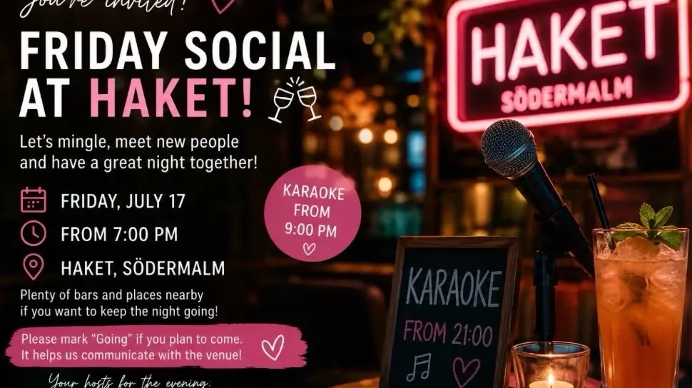🎤 Friday Social at Haket! 🍻 🎤 Fredagsmingel på Haket! 🍻