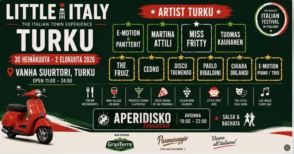Little Italy Festival 2026 - Turku X GranTerre Parmareggio