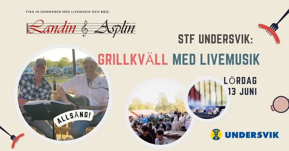Grillkväll och livemusik med Landin & Asplin på STF Undersvik